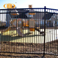 Powder coated tubular commercial welded wrought iron fence